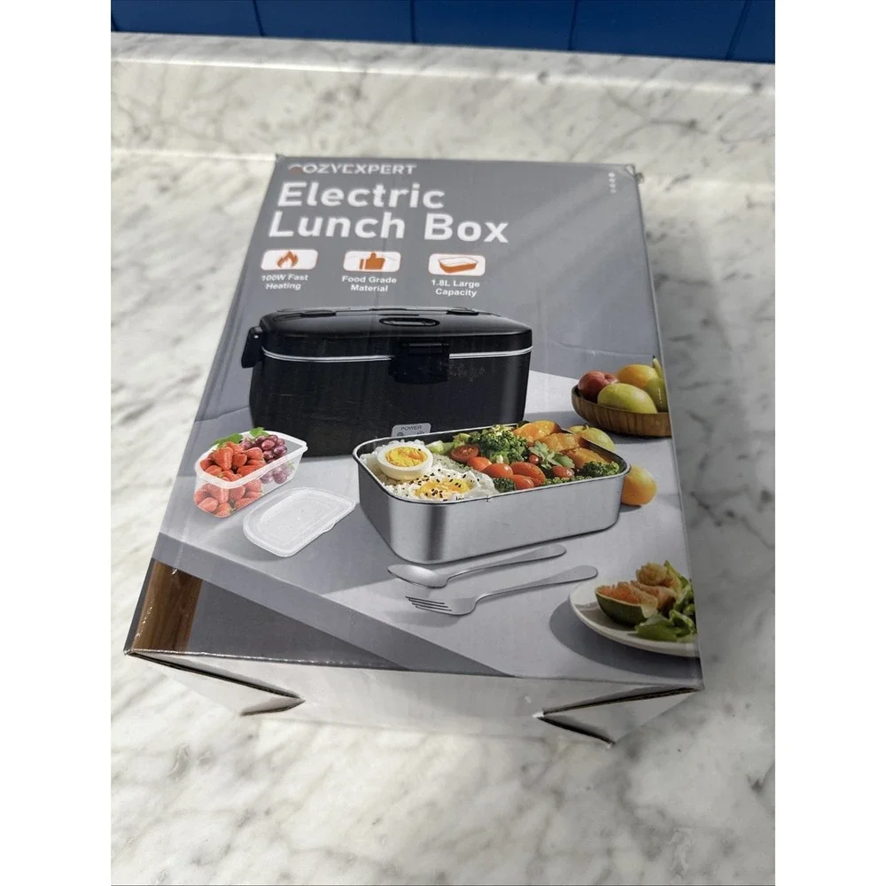 COZYEXPERT Electric Lunch Box Heated‎ Food Warmer 100W Heating large - Black NEW